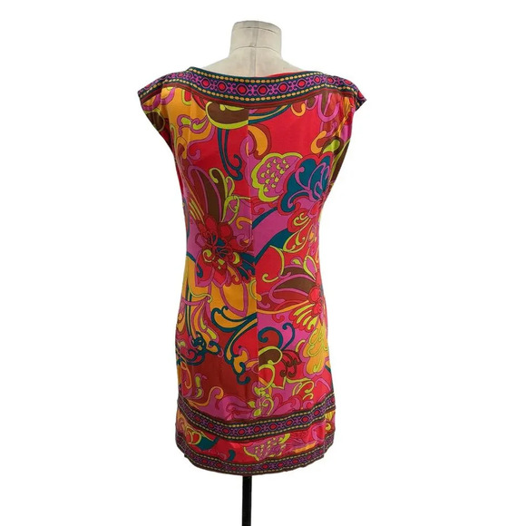 Trina Turk Felana Shift Dress Floral Paisley Print Multicolor Red Size 4 - Picture 7 of 10